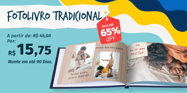 Fotolivros com até 65% off e descontos nas páginas extras