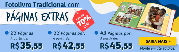 Ofertas do Fotolivro com páginas extras