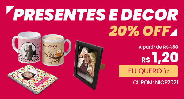 Todos Presentes personalizados com 20% OFF