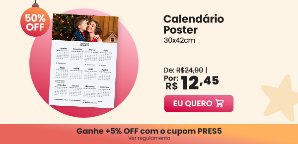 Calendário poster 50% OFF - Nicephotos