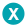 Ícone azul com X para fechar
