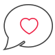 Ícone Balão de fala com coração no meio